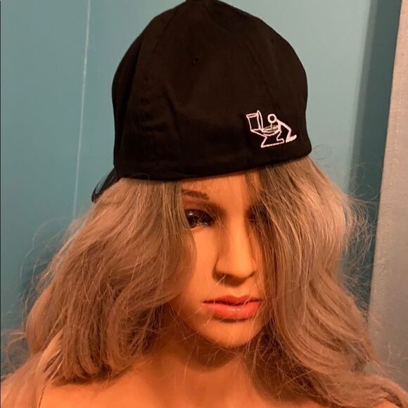 NIP Rowdy Ralphy Ball Cap w/ puking guy Black L-XL - Picture 2 of 7